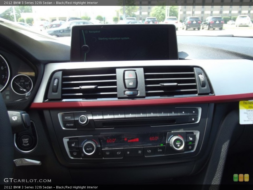 Black/Red Highlight Interior Controls for the 2012 BMW 3 Series 328i Sedan #66483666