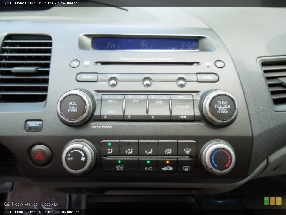 Gray Interior Controls for the 2011 Honda Civic EX Coupe #66491205