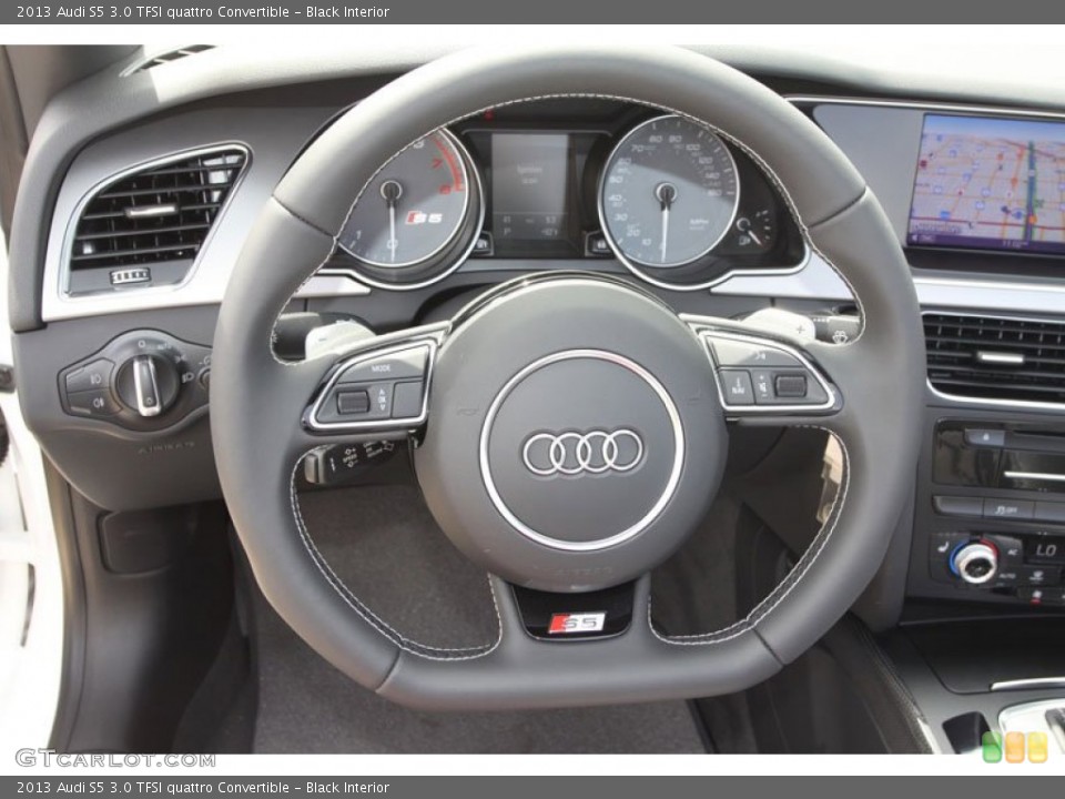 Black Interior Steering Wheel for the 2013 Audi S5 3.0 TFSI quattro Convertible #66499599