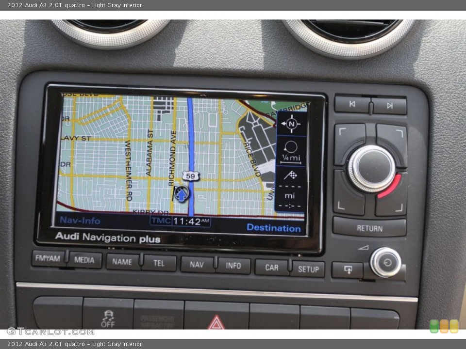 Light Gray Interior Navigation for the 2012 Audi A3 2.0T quattro #66500604