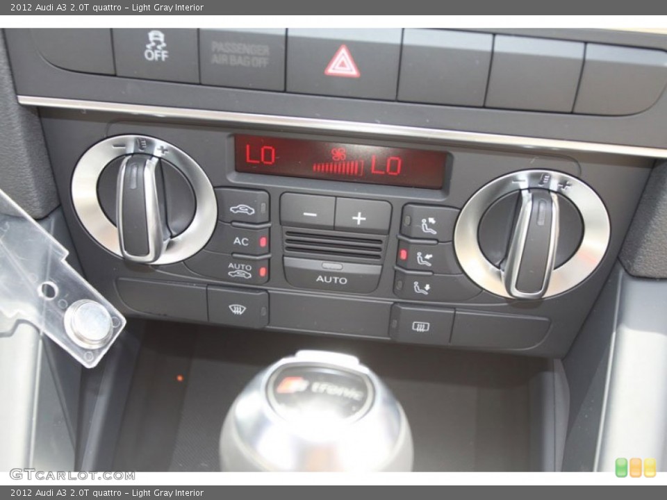 Light Gray Interior Controls for the 2012 Audi A3 2.0T quattro #66500622