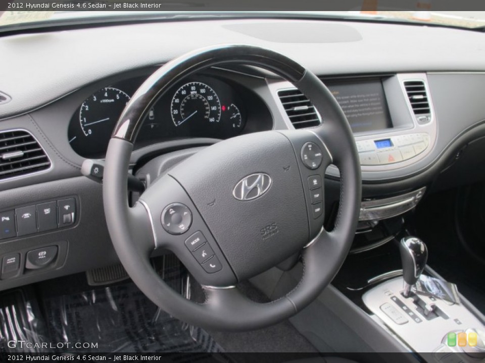 Jet Black Interior Steering Wheel for the 2012 Hyundai Genesis 4.6 Sedan #66508347