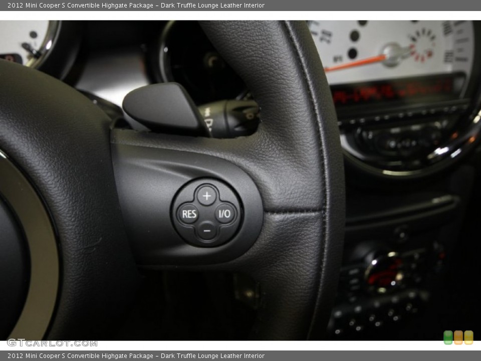 Dark Truffle Lounge Leather Interior Controls for the 2012 Mini Cooper S Convertible Highgate Package #66511332