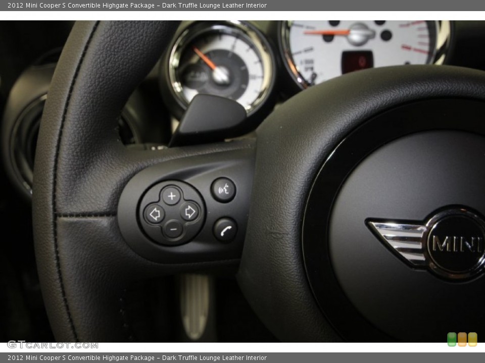 Dark Truffle Lounge Leather Interior Controls for the 2012 Mini Cooper S Convertible Highgate Package #66511341