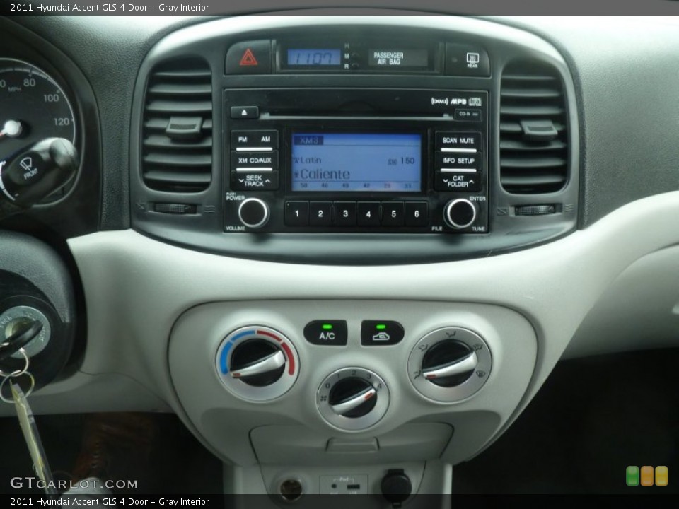 Gray Interior Controls for the 2011 Hyundai Accent GLS 4 Door #66512613