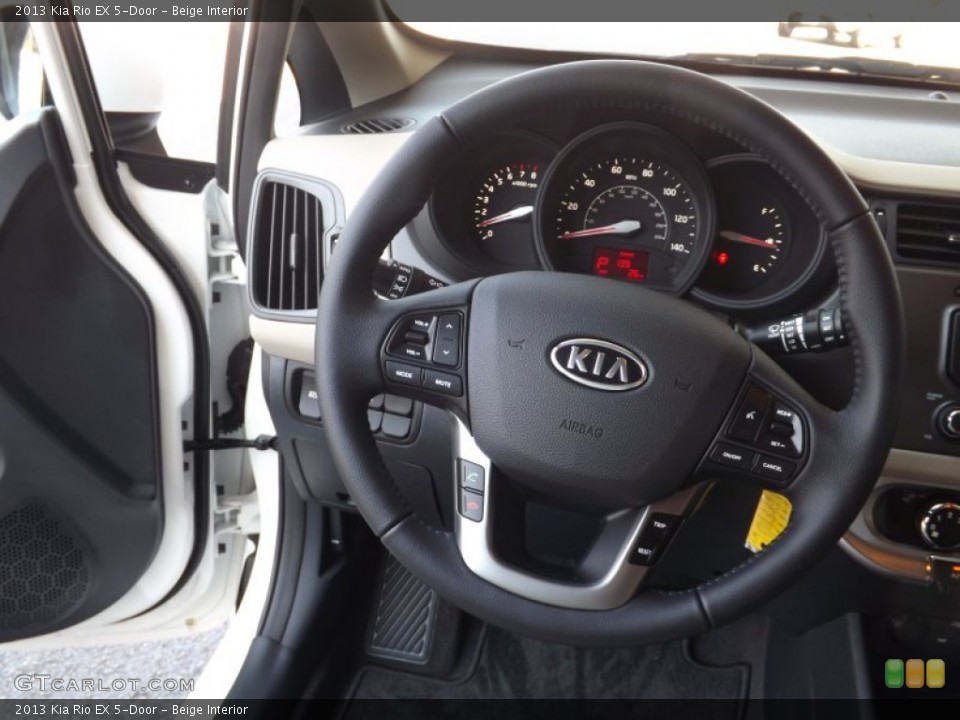 Beige Interior Steering Wheel for the 2013 Kia Rio EX 5-Door #66518841
