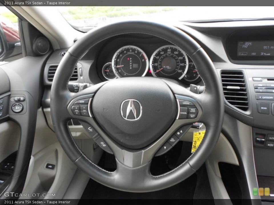Taupe Interior Steering Wheel for the 2011 Acura TSX Sedan #66520941