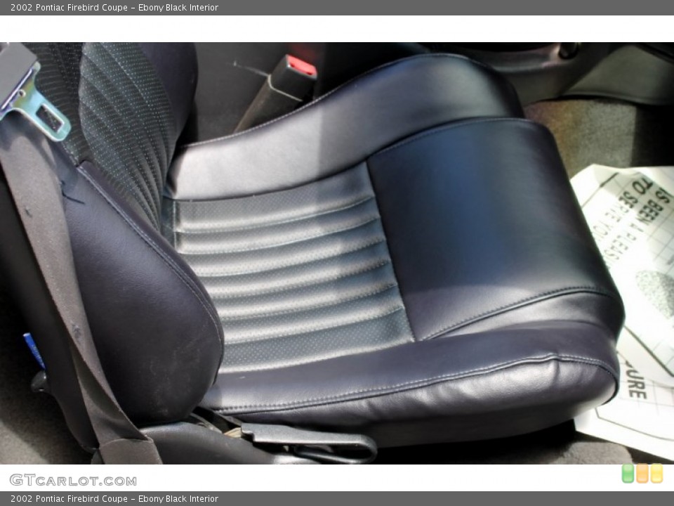 Ebony Black Interior Front Seat for the 2002 Pontiac Firebird Coupe #66532866