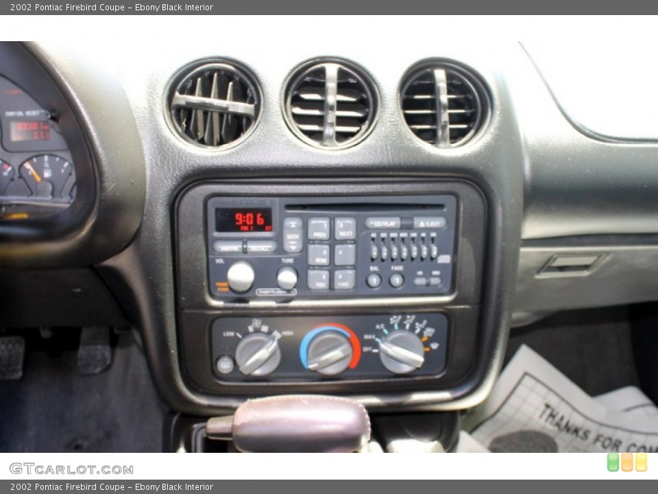 Ebony Black Interior Controls for the 2002 Pontiac Firebird Coupe #66533052