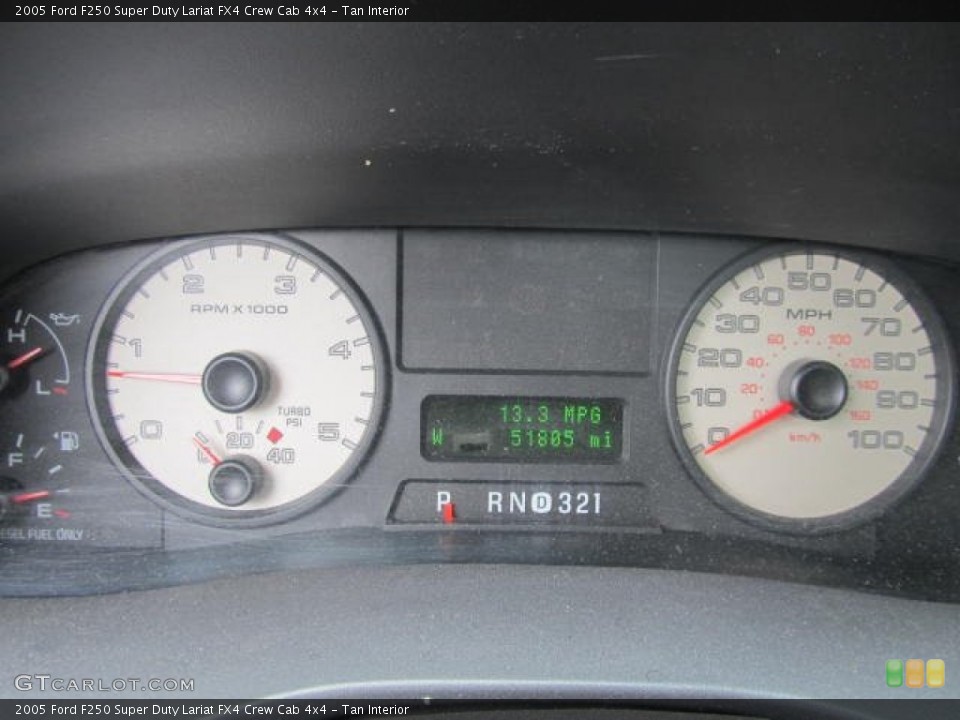 Tan Interior Gauges for the 2005 Ford F250 Super Duty Lariat FX4 Crew Cab 4x4 #66535515