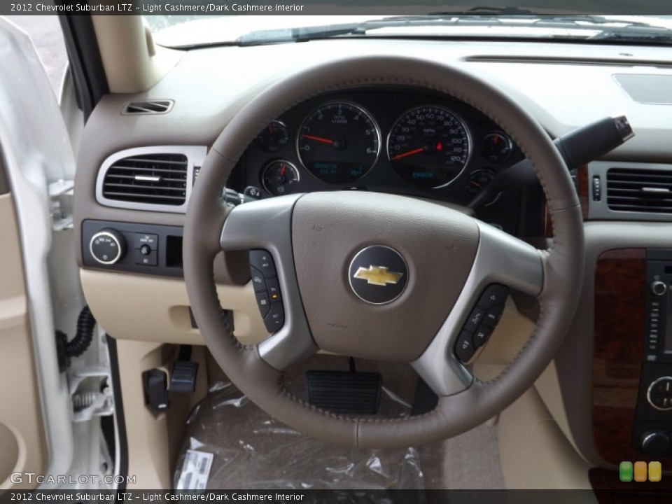 Light Cashmere/Dark Cashmere Interior Steering Wheel for the 2012 Chevrolet Suburban LTZ #66535686