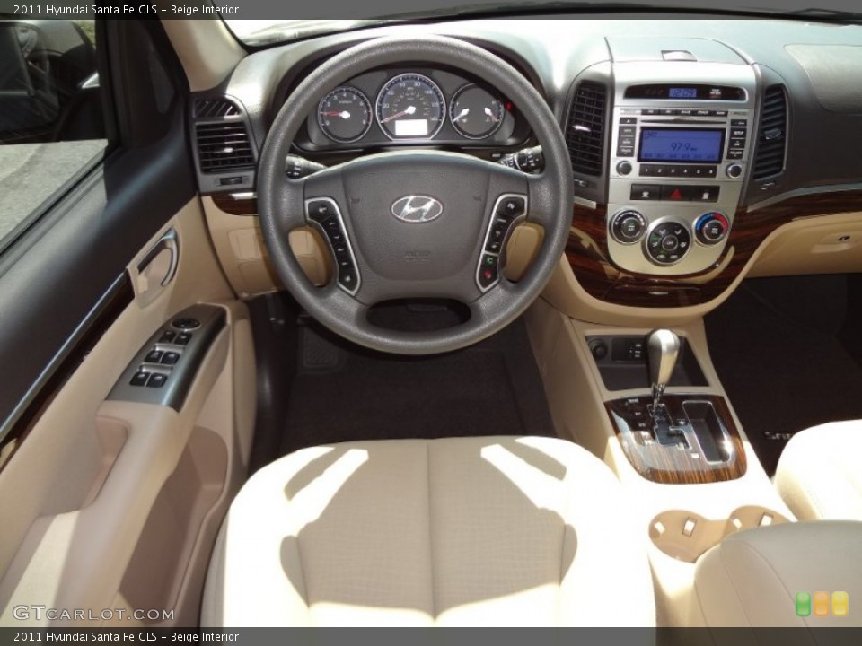 Beige Interior Dashboard for the 2011 Hyundai Santa Fe GLS #66538818