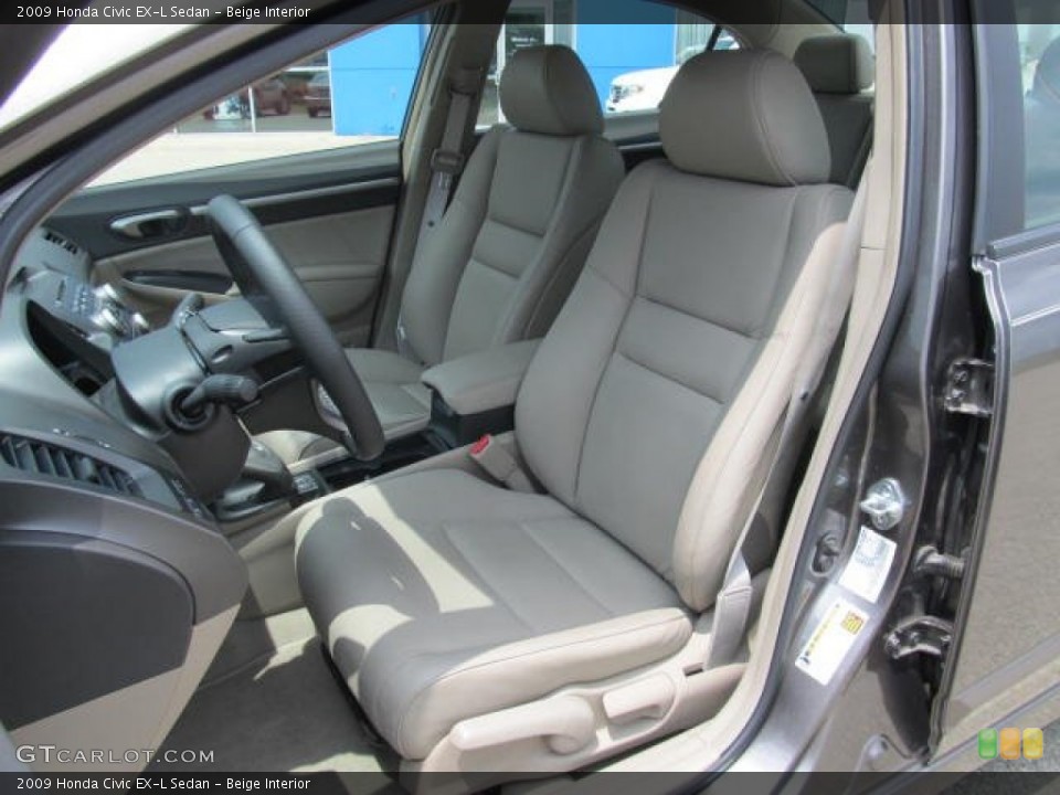 Beige Interior Front Seat for the 2009 Honda Civic EX-L Sedan #66539328