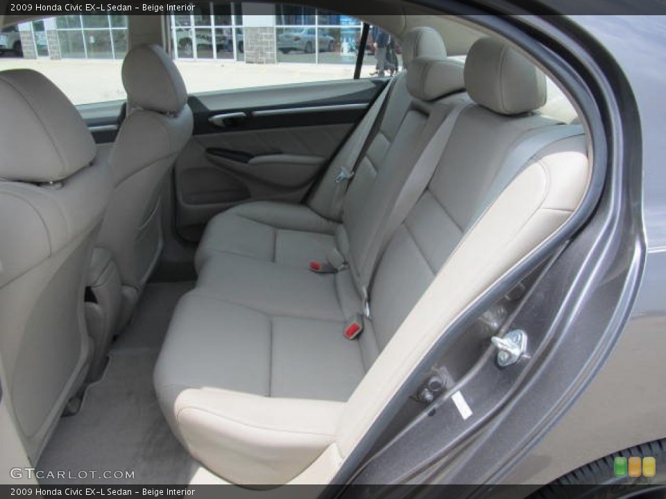Beige Interior Rear Seat for the 2009 Honda Civic EX-L Sedan #66539334