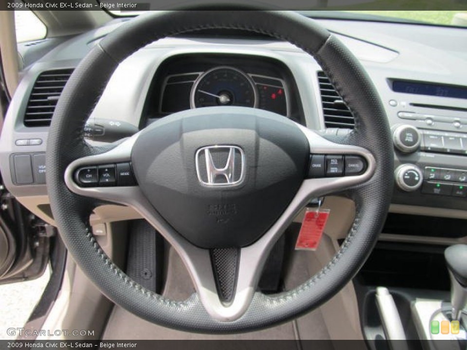 Beige Interior Steering Wheel for the 2009 Honda Civic EX-L Sedan #66539346