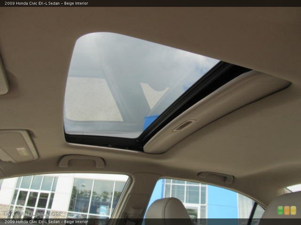 Beige Interior Sunroof for the 2009 Honda Civic EX-L Sedan #66539370