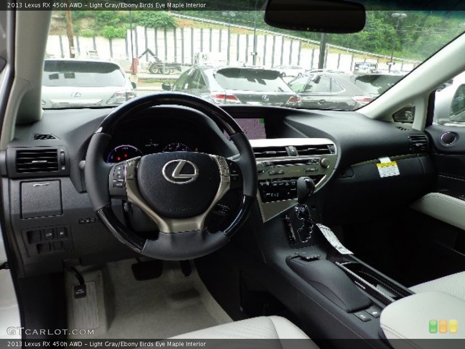 Light Gray/Ebony Birds Eye Maple Interior Dashboard for the 2013 Lexus RX 450h AWD #66541946