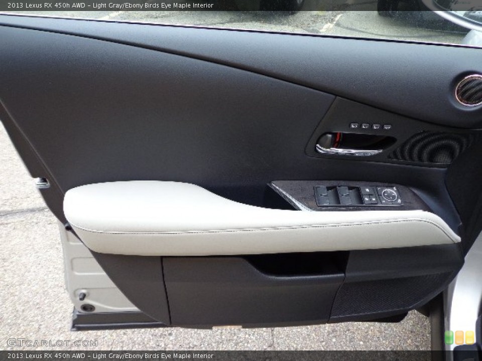 Light Gray/Ebony Birds Eye Maple Interior Door Panel for the 2013 Lexus RX 450h AWD #66541959