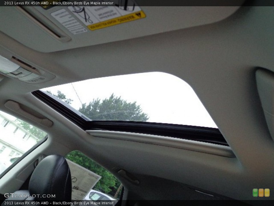 Black/Ebony Birds Eye Maple Interior Sunroof for the 2013 Lexus RX 450h AWD #66542091