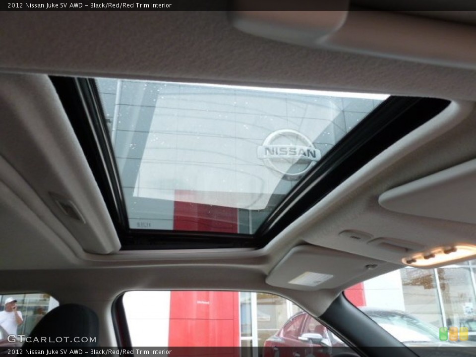 Black/Red/Red Trim Interior Sunroof for the 2012 Nissan Juke SV AWD #66542733