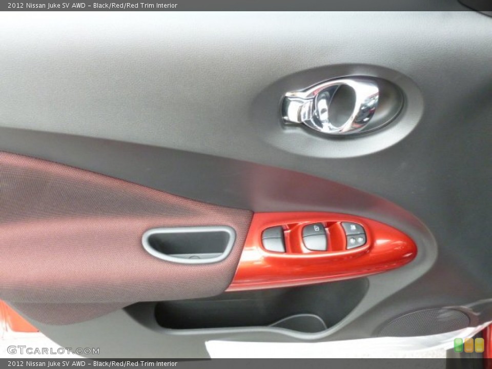 Black/Red/Red Trim Interior Door Panel for the 2012 Nissan Juke SV AWD #66542769