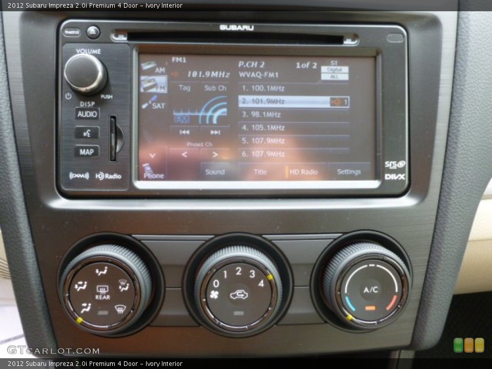 Ivory Interior Controls for the 2012 Subaru Impreza 2.0i Premium 4 Door #66543280