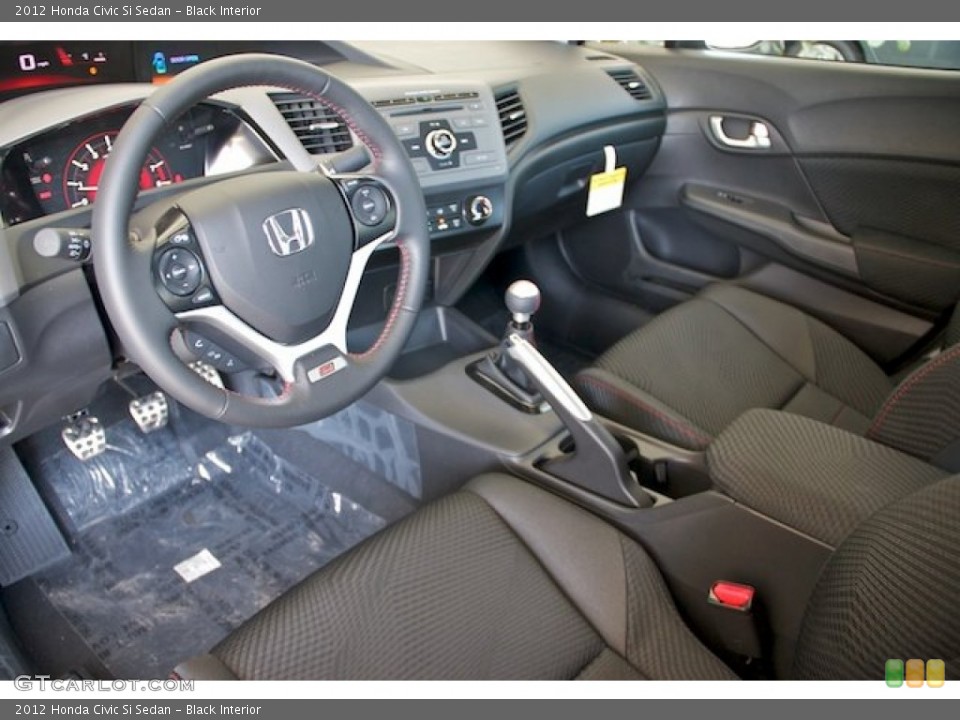 Black Interior Prime Interior for the 2012 Honda Civic Si Sedan #66545460