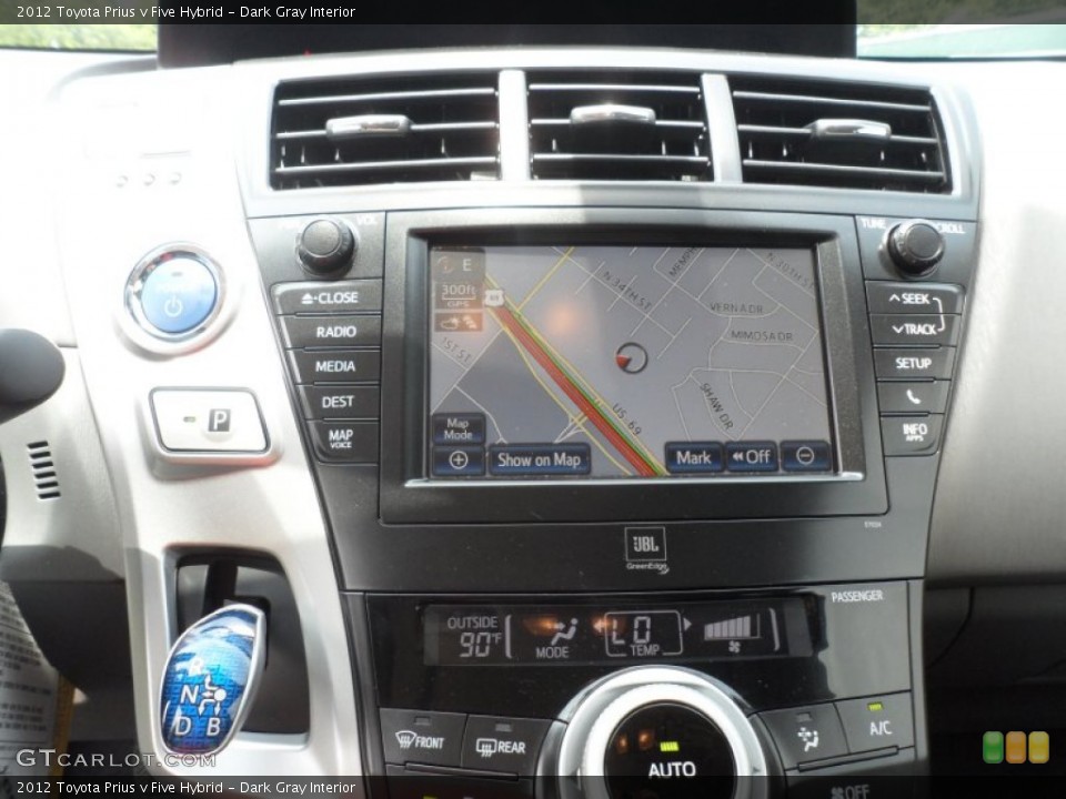 Dark Gray Interior Controls for the 2012 Toyota Prius v Five Hybrid #66553402