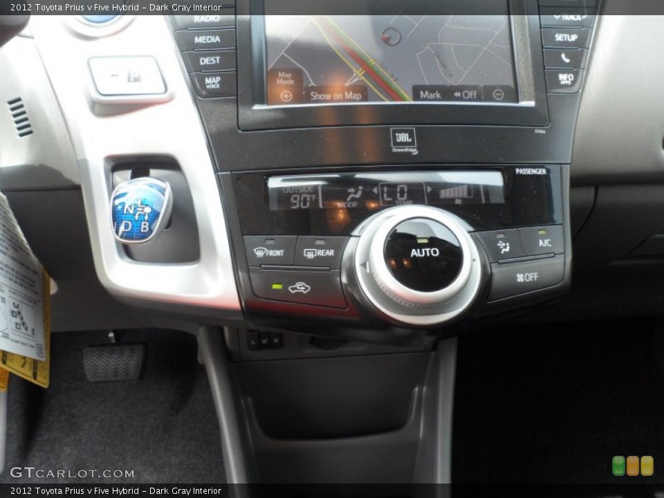 Dark Gray Interior Controls for the 2012 Toyota Prius v Five Hybrid #66553405