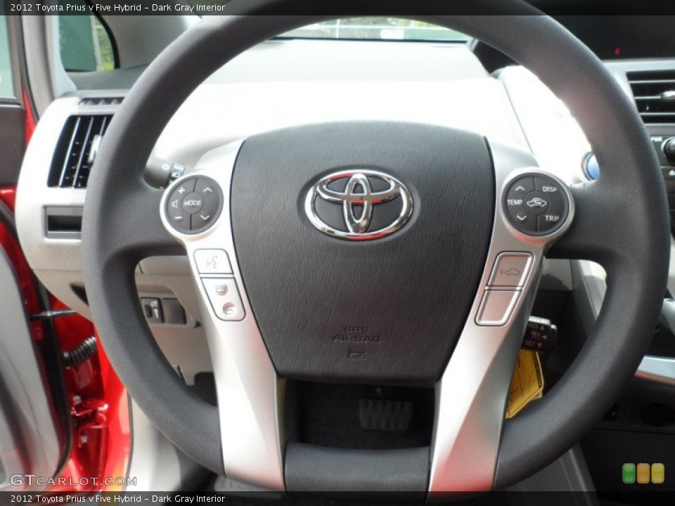 Dark Gray Interior Steering Wheel for the 2012 Toyota Prius v Five Hybrid #66553414