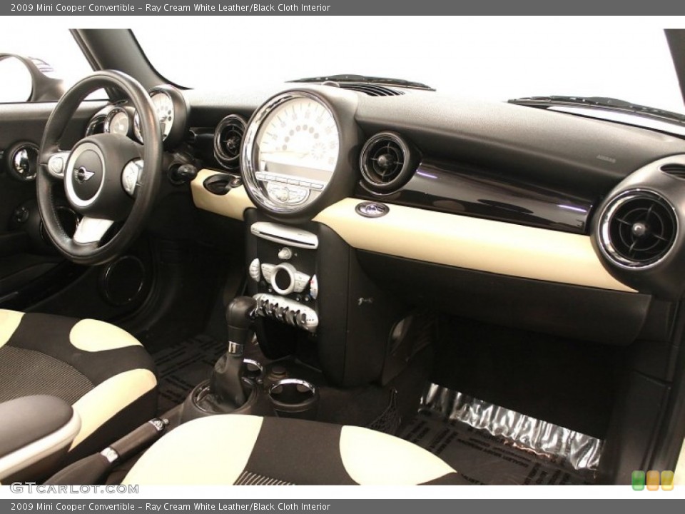 Ray Cream White Leather/Black Cloth Interior Dashboard for the 2009 Mini Cooper Convertible #66558117