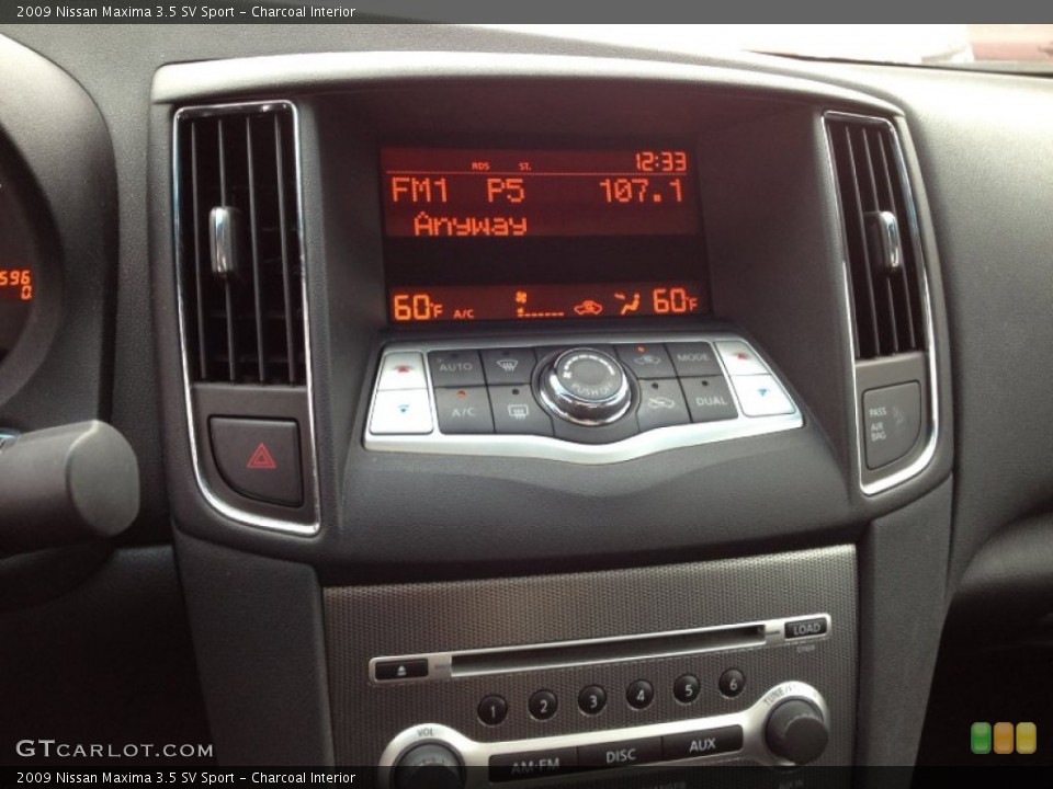 Charcoal Interior Controls for the 2009 Nissan Maxima 3.5 SV Sport #66563158