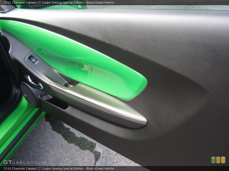 Black/Green Interior Door Panel for the 2010 Chevrolet Camaro LT Coupe Synergy Special Edition #66566739