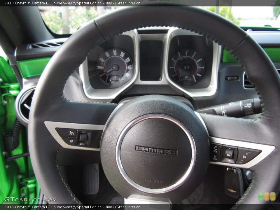 Black/Green Interior Steering Wheel for the 2010 Chevrolet Camaro LT Coupe Synergy Special Edition #66566791