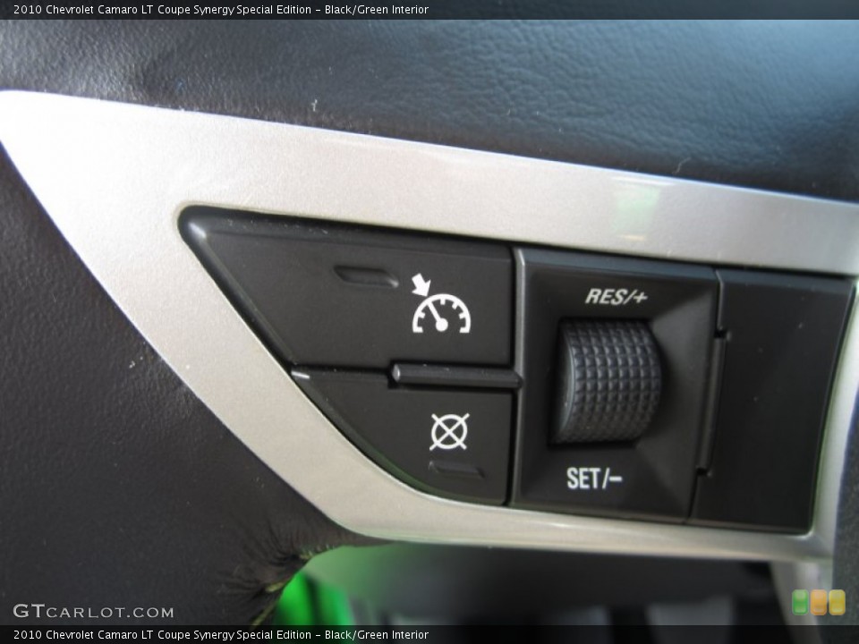 Black/Green Interior Controls for the 2010 Chevrolet Camaro LT Coupe Synergy Special Edition #66566802