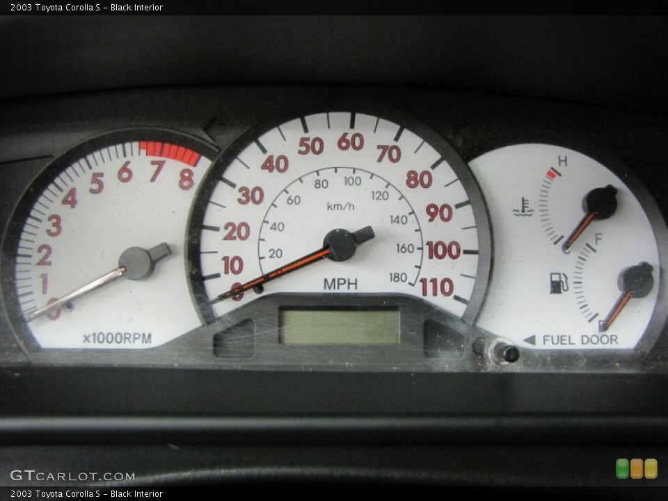 Black Interior Gauges For The 2003 Toyota Corolla S