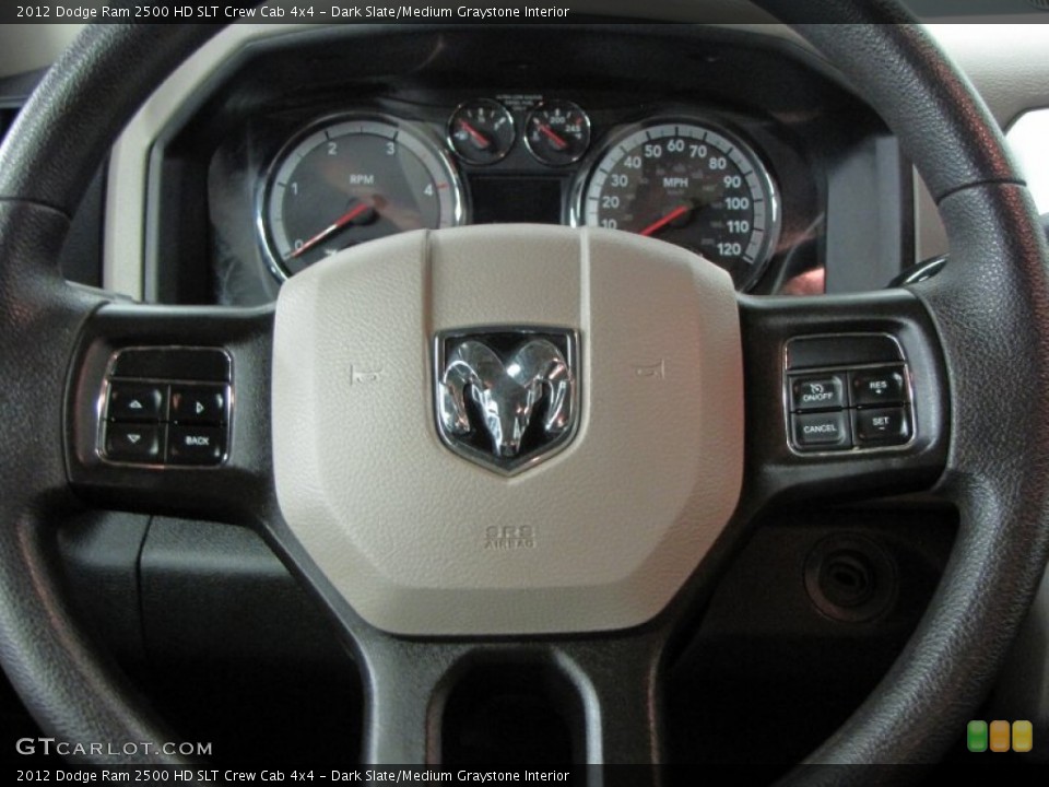 Dark Slate/Medium Graystone Interior Steering Wheel for the 2012 Dodge Ram 2500 HD SLT Crew Cab 4x4 #66568506