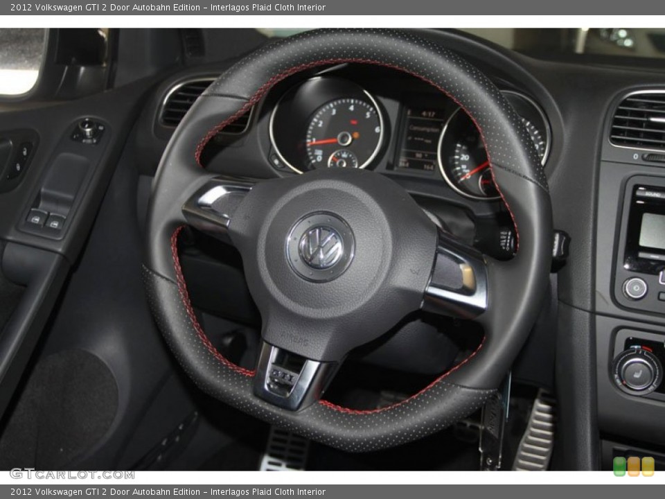 Interlagos Plaid Cloth Interior Steering Wheel for the 2012 Volkswagen GTI 2 Door Autobahn Edition #66569385