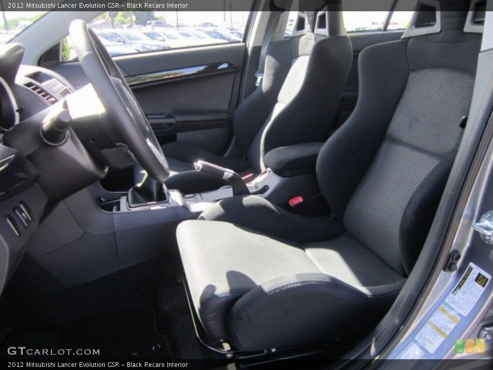 Black Recaro Interior Photo for the 2012 Mitsubishi Lancer Evolution GSR #66571044