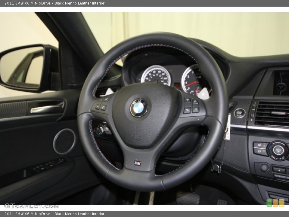 Black Merino Leather Interior Steering Wheel for the 2011 BMW X6 M M xDrive #66571905