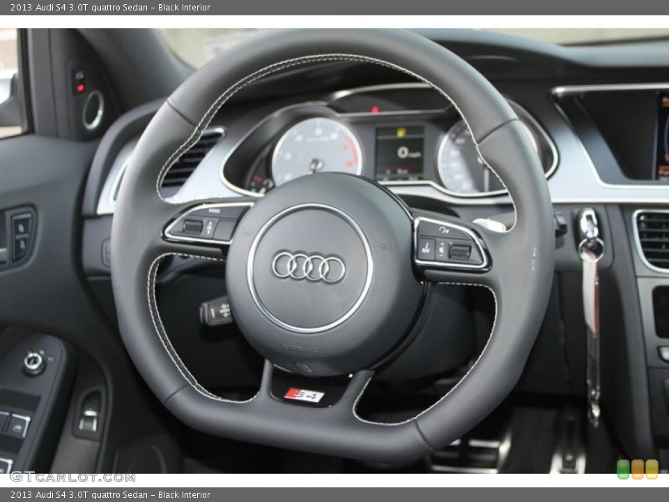 Black Interior Steering Wheel for the 2013 Audi S4 3.0T quattro Sedan #66572659