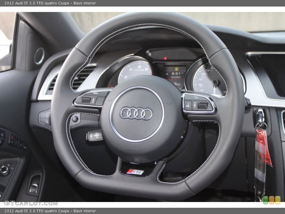 Black Interior Steering Wheel for the 2013 Audi S5 3.0 TFSI quattro Coupe #66573663