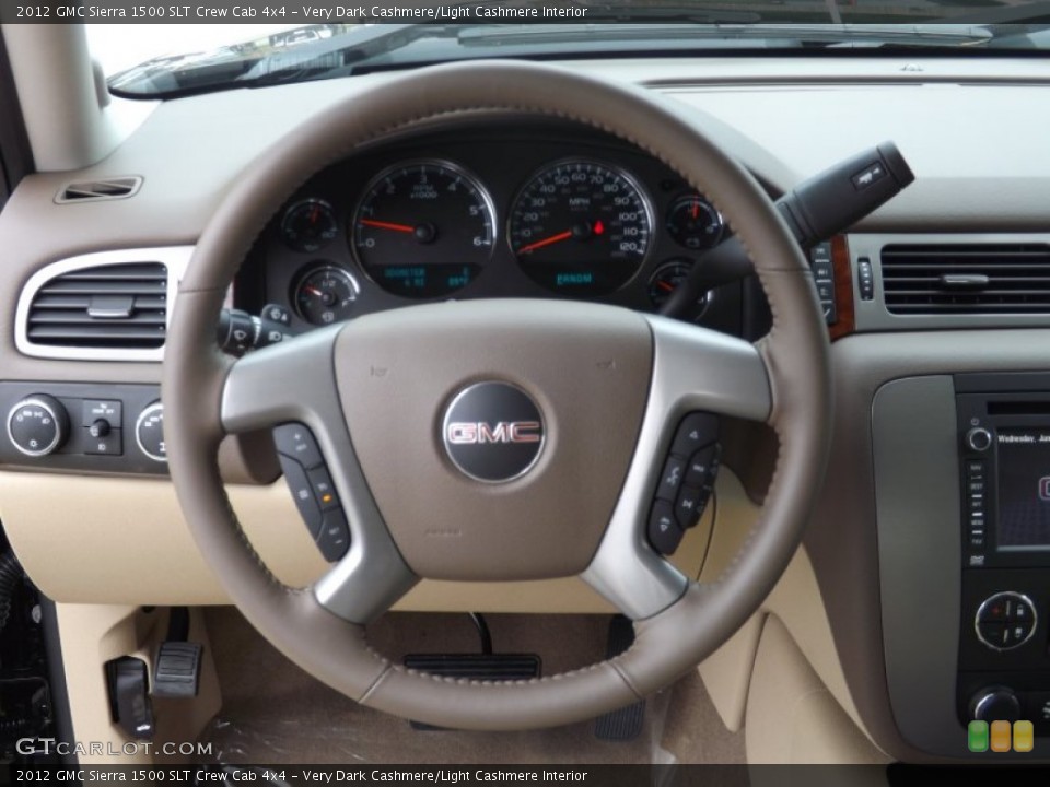 Very Dark Cashmere/Light Cashmere Interior Steering Wheel for the 2012 GMC Sierra 1500 SLT Crew Cab 4x4 #66578085