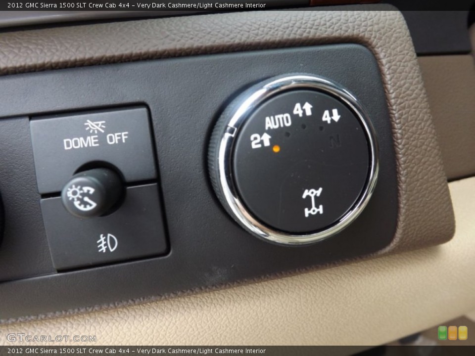 Very Dark Cashmere/Light Cashmere Interior Controls for the 2012 GMC Sierra 1500 SLT Crew Cab 4x4 #66578103