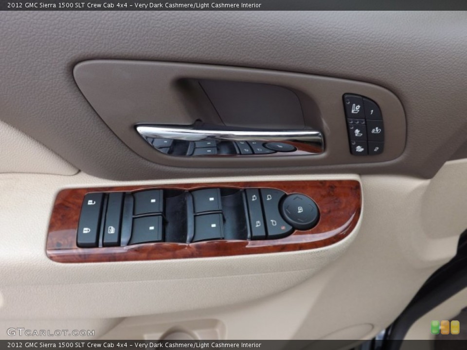 Very Dark Cashmere/Light Cashmere Interior Controls for the 2012 GMC Sierra 1500 SLT Crew Cab 4x4 #66578148