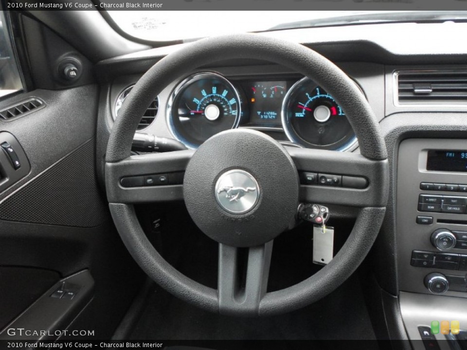 Charcoal Black Interior Steering Wheel for the 2010 Ford Mustang V6 Coupe #66579755