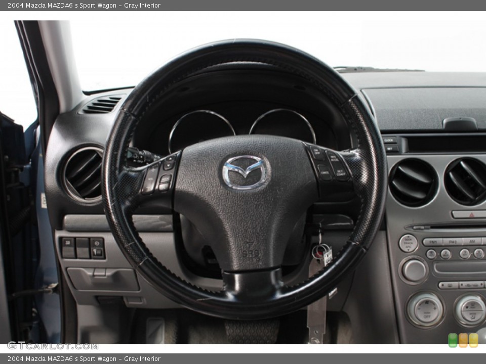 Gray Interior Steering Wheel for the 2004 Mazda MAZDA6 s Sport Wagon #66585486