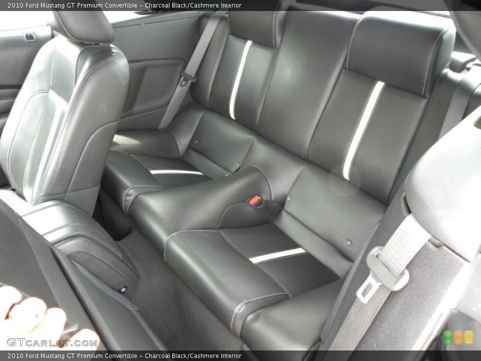 Charcoal Black/Cashmere Interior Rear Seat for the 2010 Ford Mustang GT Premium Convertible #66587910