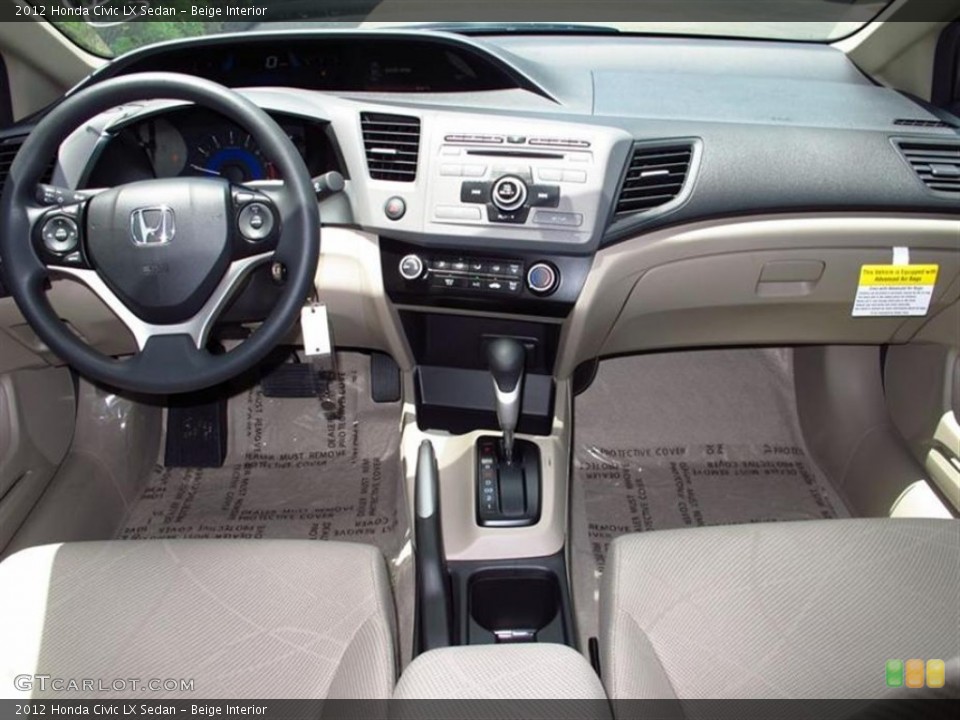 Beige Interior Dashboard for the 2012 Honda Civic LX Sedan #66589178