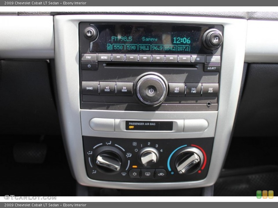Ebony Interior Controls for the 2009 Chevrolet Cobalt LT Sedan #66594916